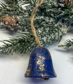 Glocke aus Keramik, blau gold gesprenkelt